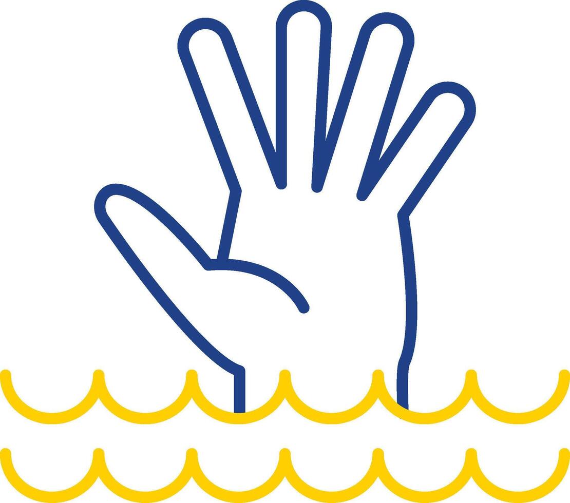 Drowning Line Two Color Icon vector