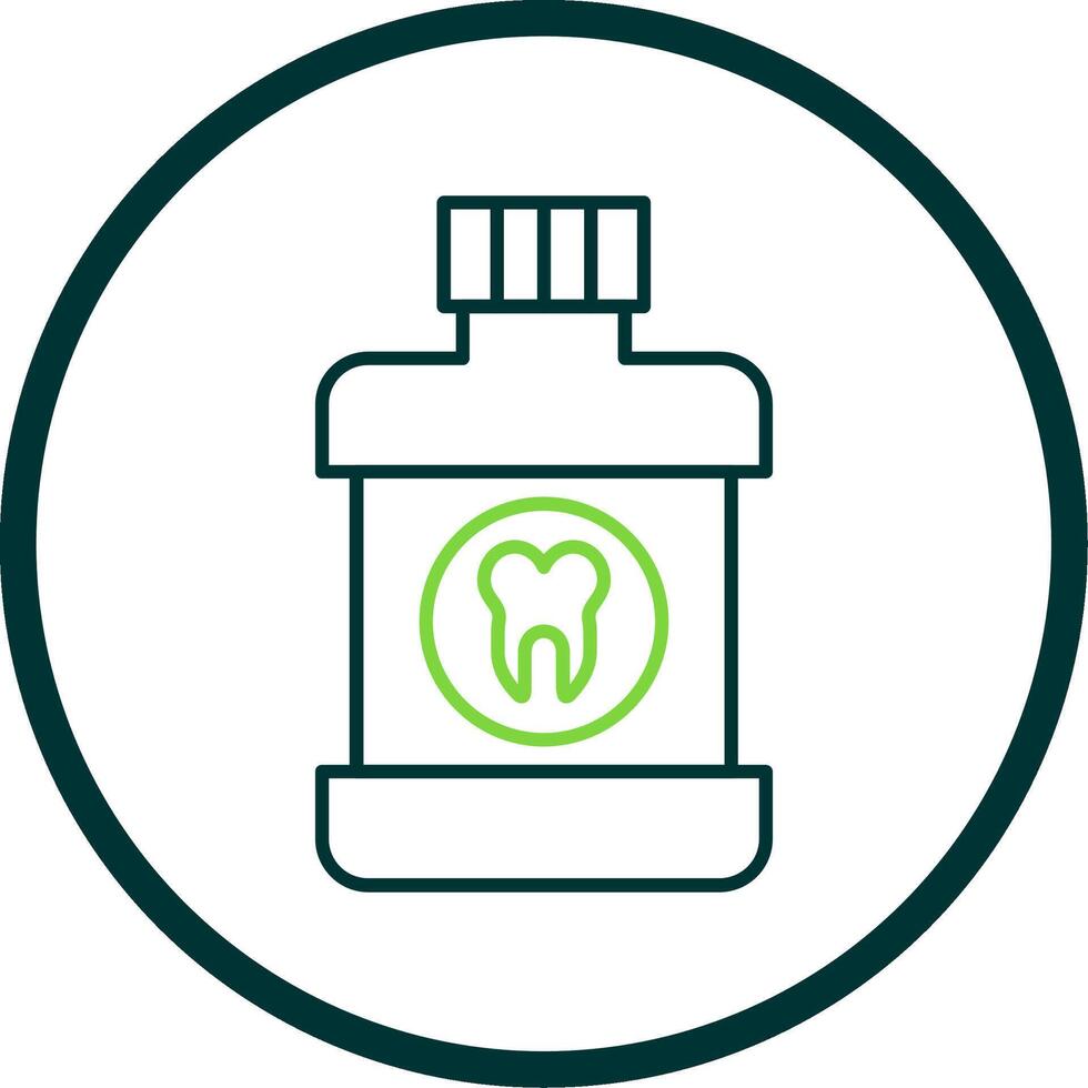 Mouthwash Line Circle Icon vector