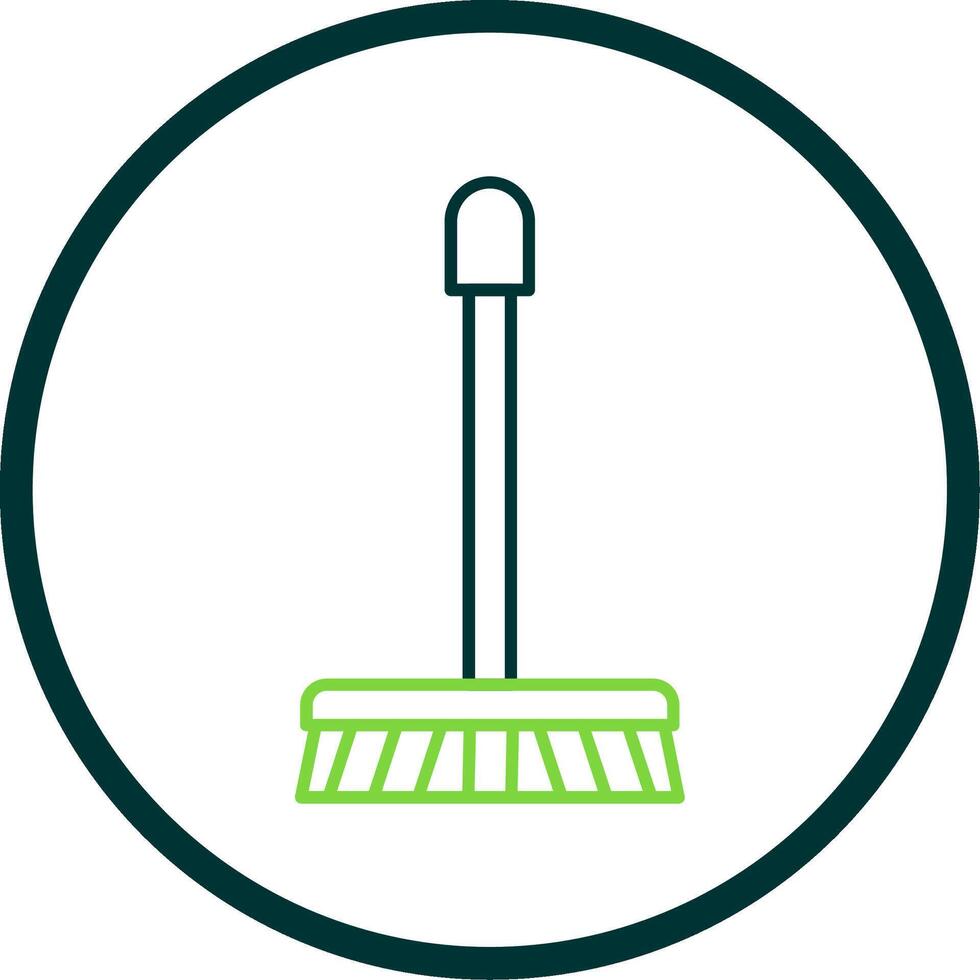 Mop Line Circle Icon vector