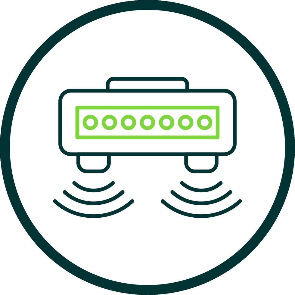 Motion Sensor Line Circle Icon vector