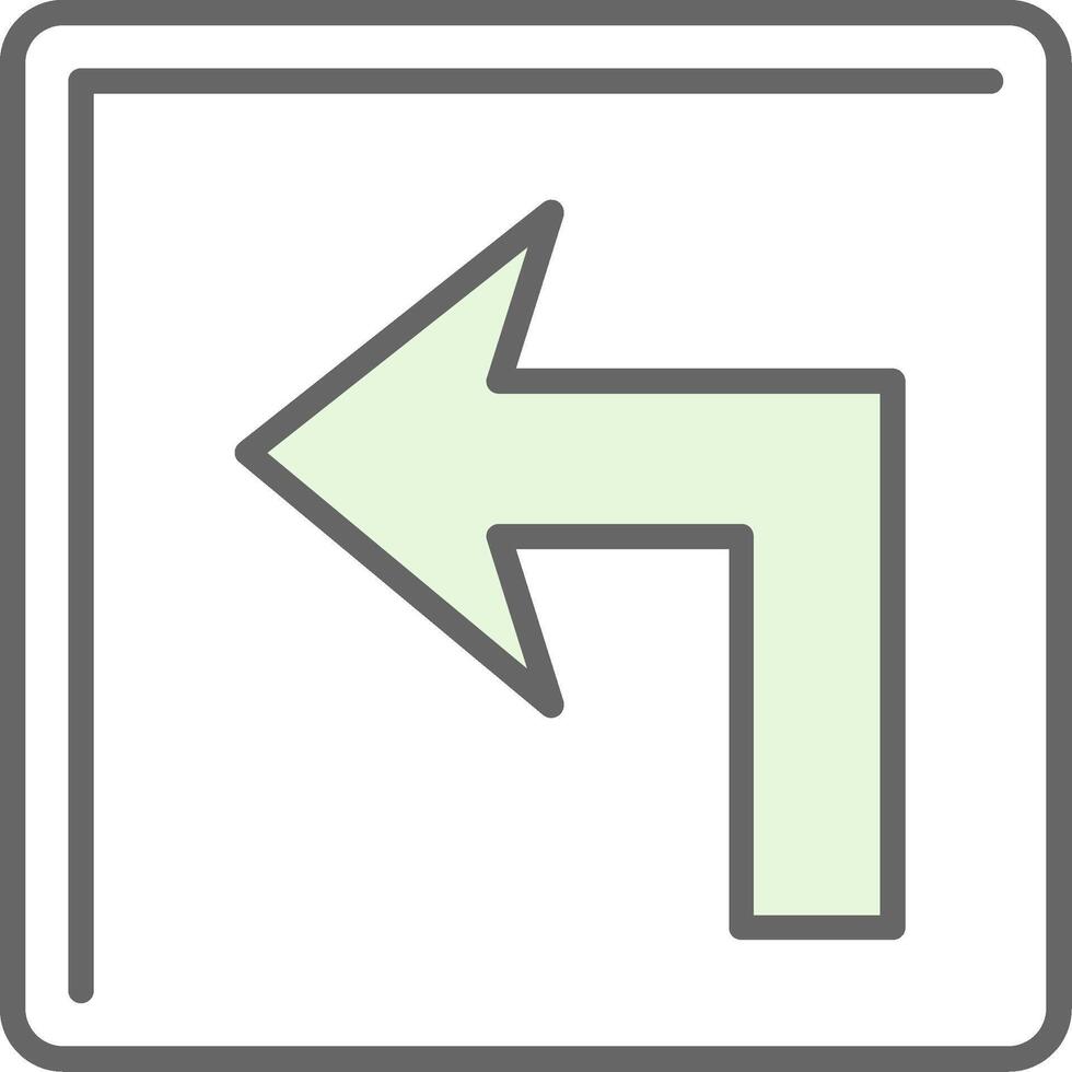 Turn Left Fillay Icon vector