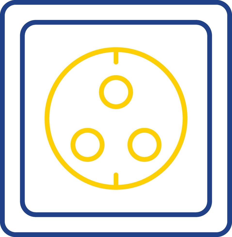 Wall Socket Line Two Color Icon vector