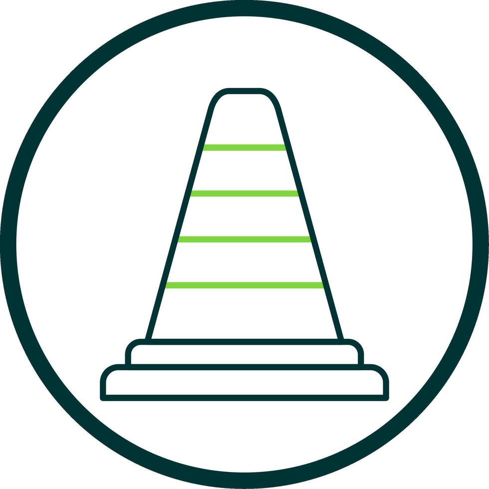 Traffic Cone Line Circle Icon vector