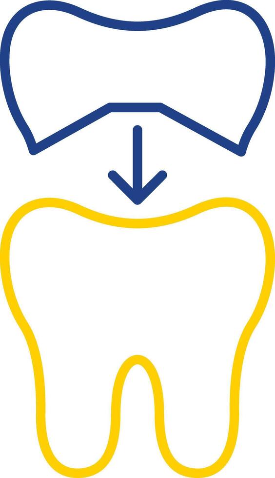 Tooth Cap Line Two Color Icon vector