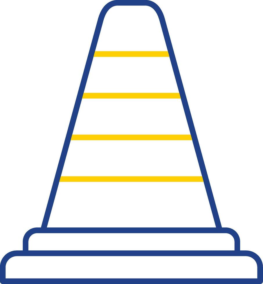 Traffic Cone Line Two Color Icon vector