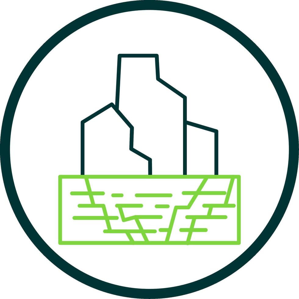 Iceberg Line Circle Icon vector