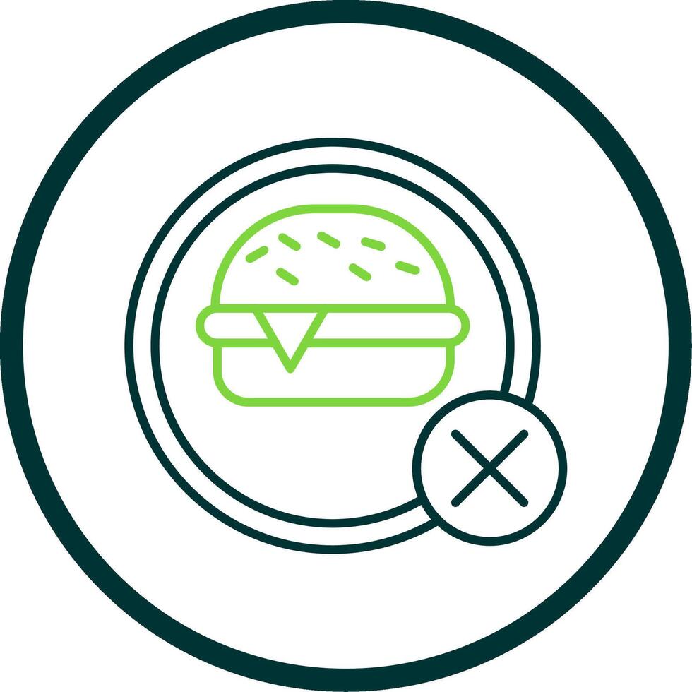 No Food Line Circle Icon vector