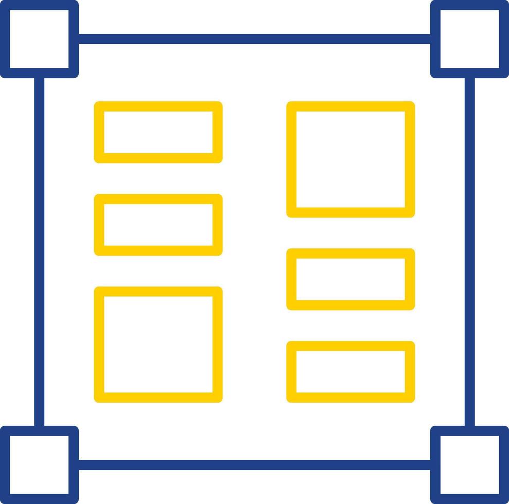 Layout Tools Line Two Color Icon vector