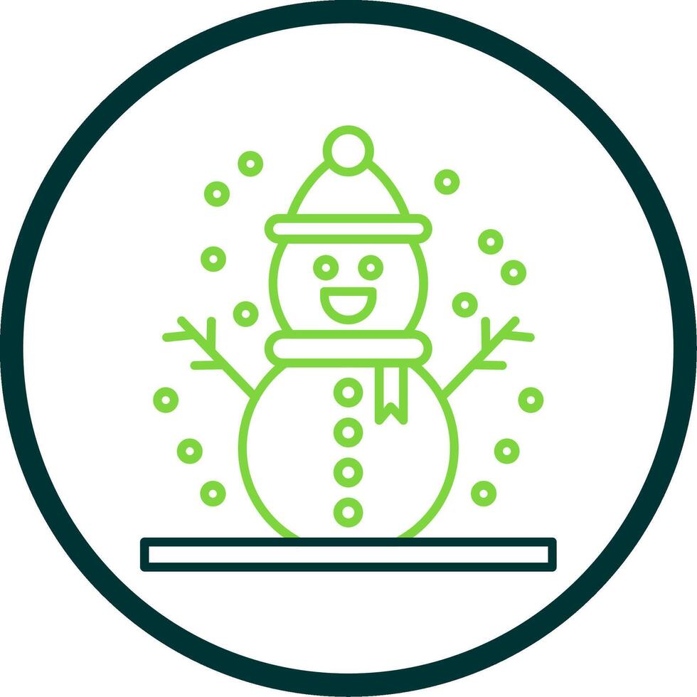 Snowman Line Circle Icon vector