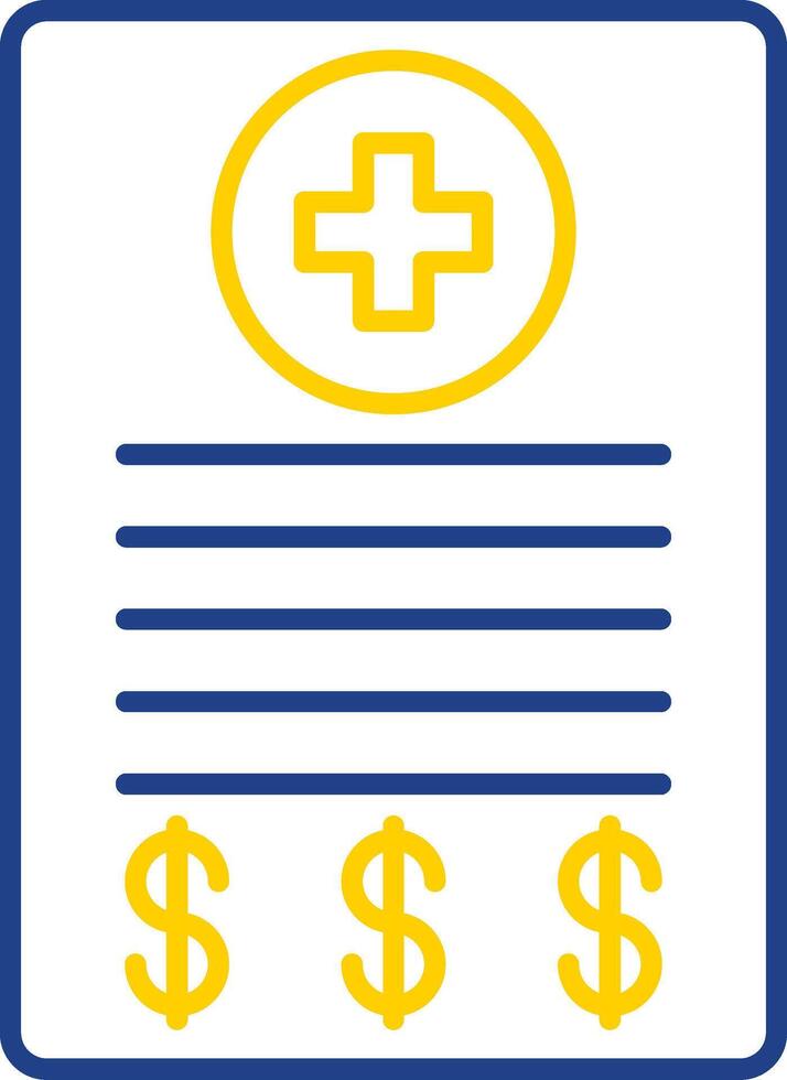 Medical Bill Line Two Color Icon vector