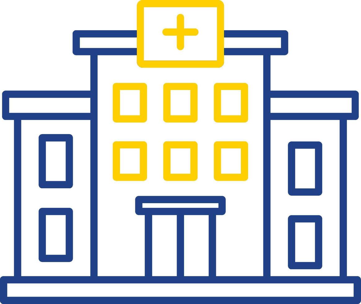 Hospital Line Two Color Icon vector