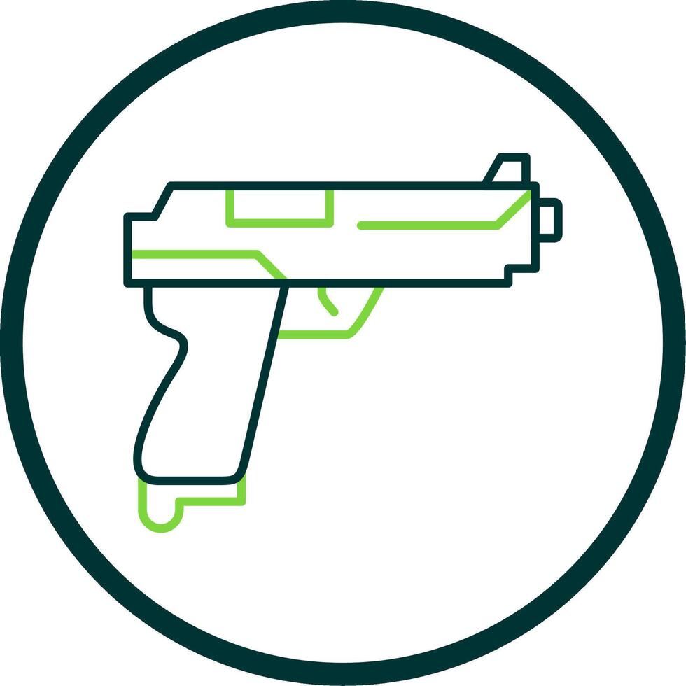 Gun Line Circle Icon vector