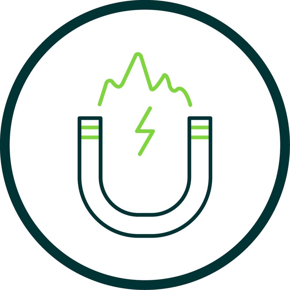 Electromagnetic Line Circle Icon vector