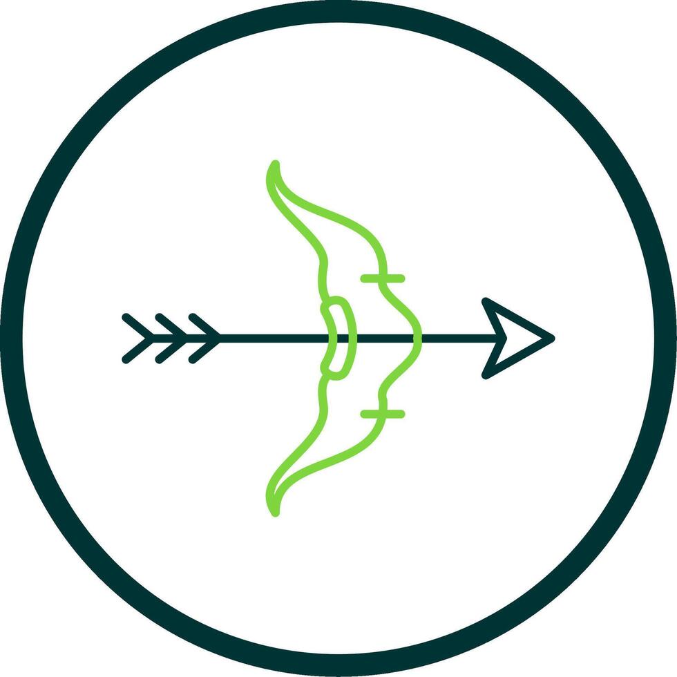 Bow And Arrow Line Circle Icon vector