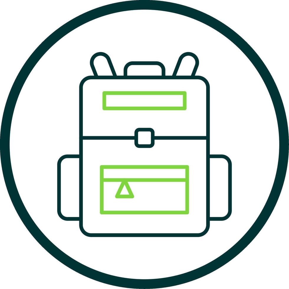 Backpack Line Circle Icon vector