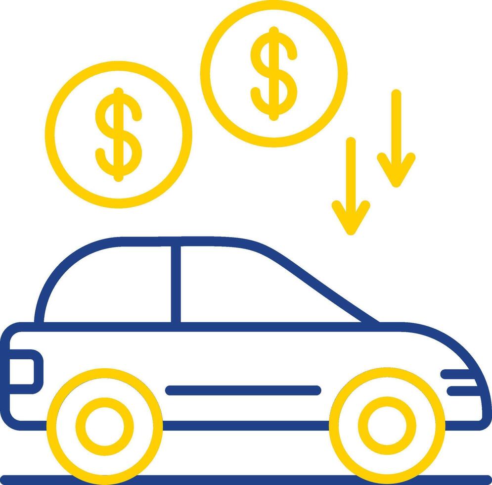 Car Loan Line Two Color Icon vector