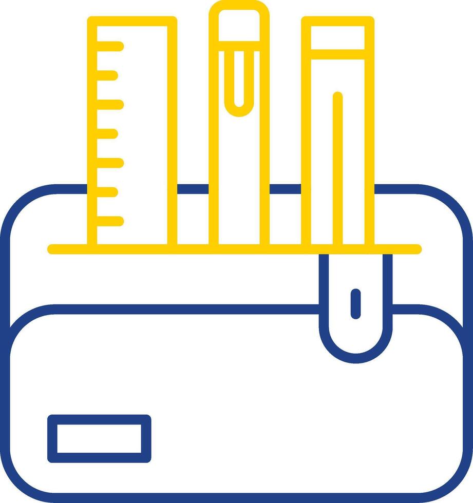 lápiz caso línea dos color icono vector