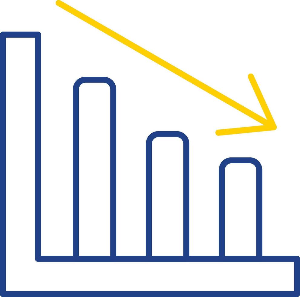 línea gráfico línea dos color icono vector