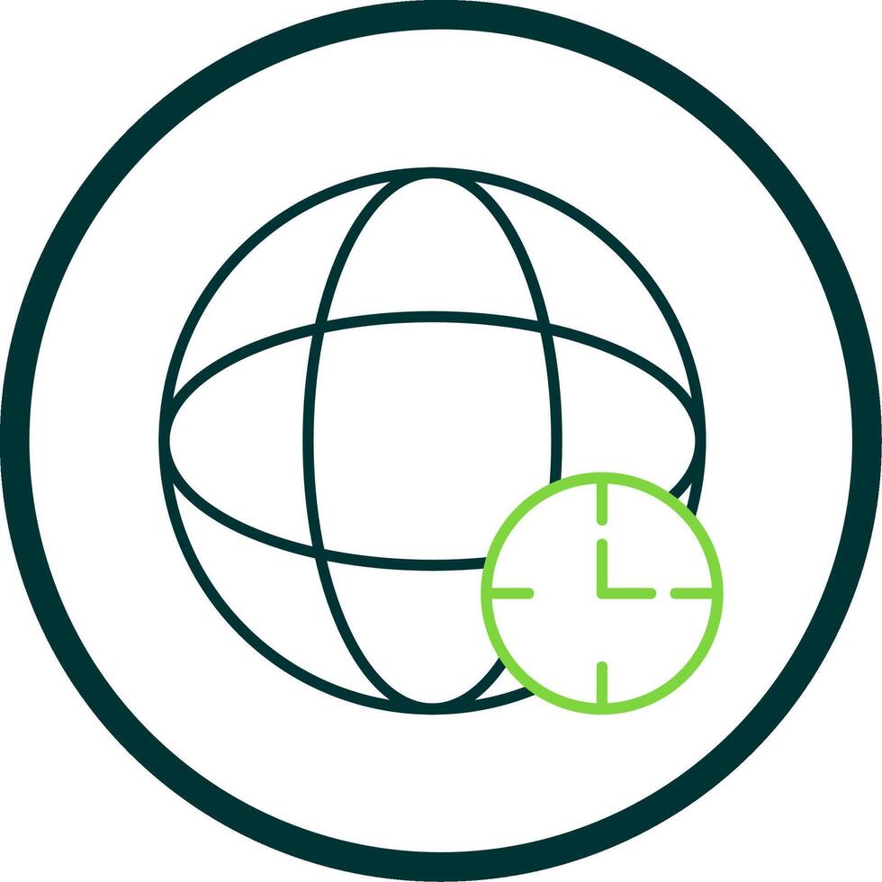 Time Zone Line Circle Icon vector