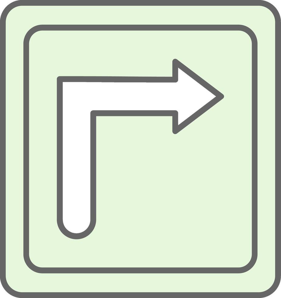 Turn Right Fillay Icon vector