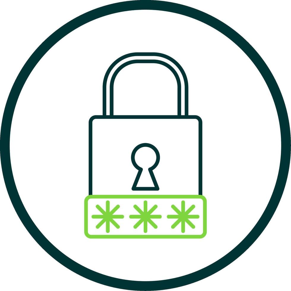 Passcode Line Circle Icon vector
