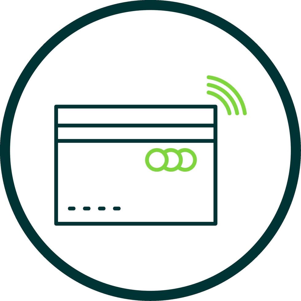 Contactless Line Circle Icon vector
