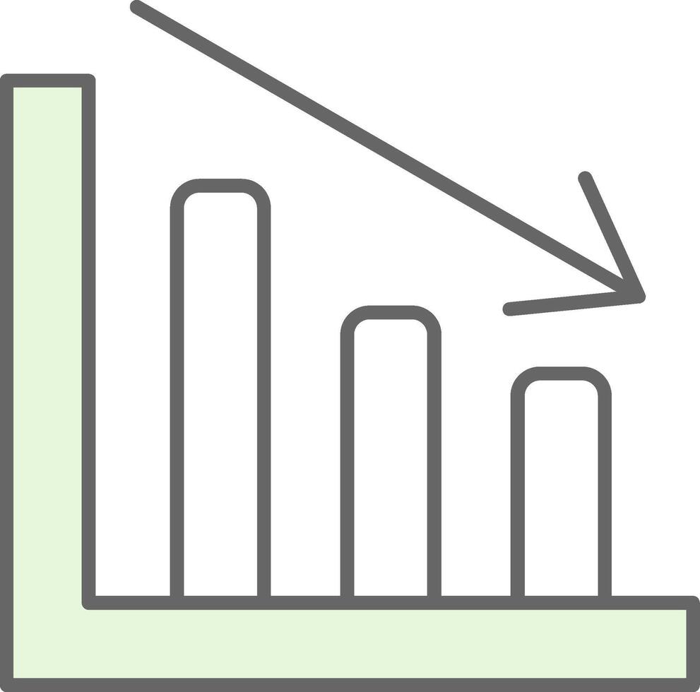 Line chart Fillay Icon vector