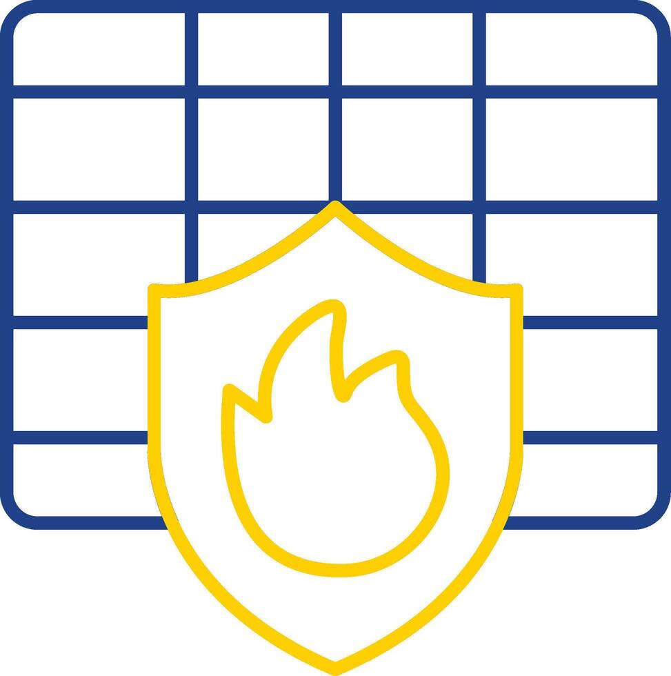 Firewall Line Two Color Icon vector