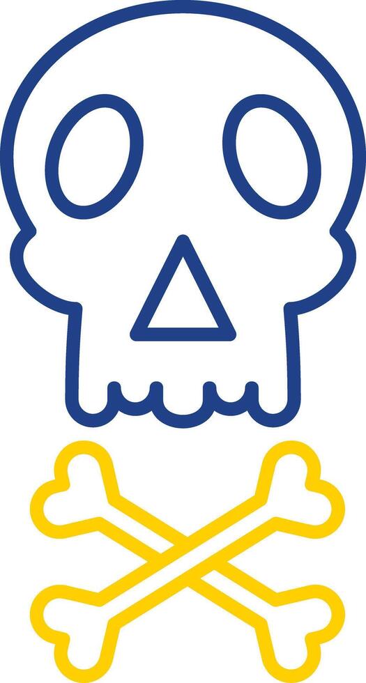 Skull Line Two Color Icon vector