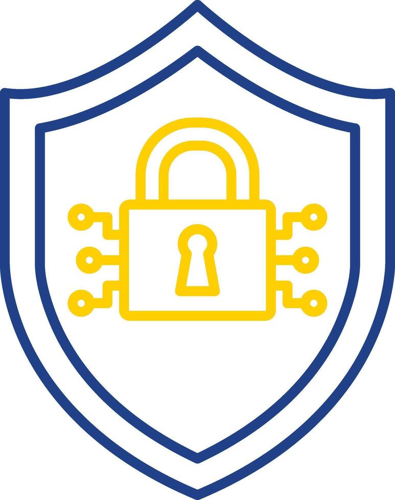 línea de seguridad cibernética icono de dos colores vector