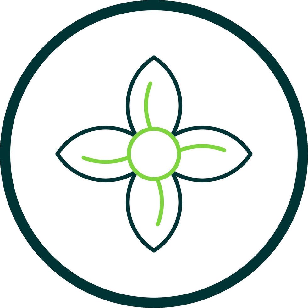 Clematis Line Circle Icon vector