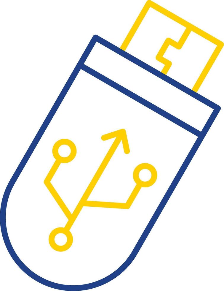 Usb Line Two Color Icon vector