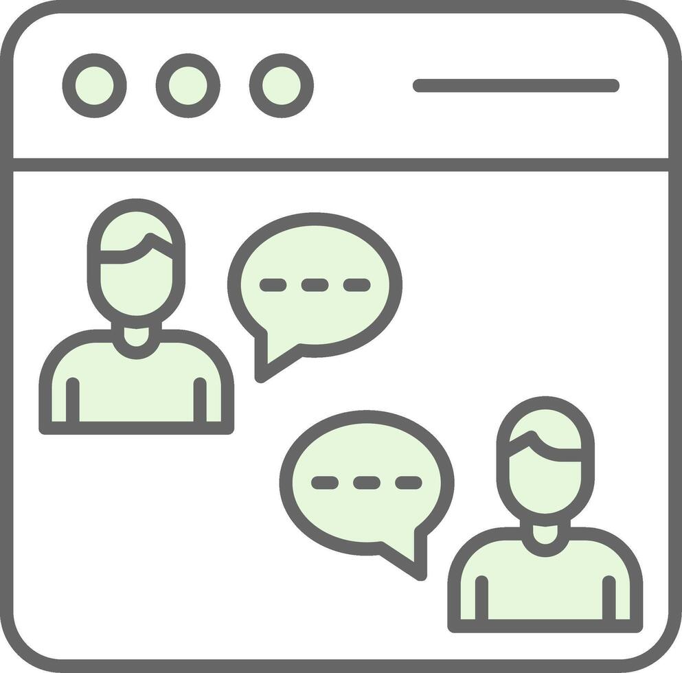 Online Chat Fillay Icon vector