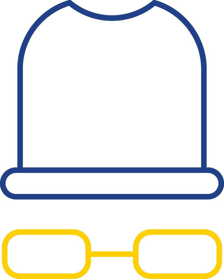 White Hat Line Two Color Icon vector