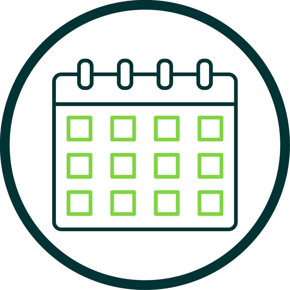 Calendar Line Circle Icon vector