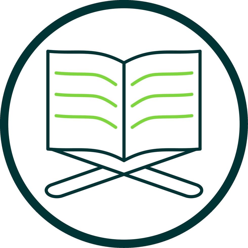 Quran Line Circle Icon vector