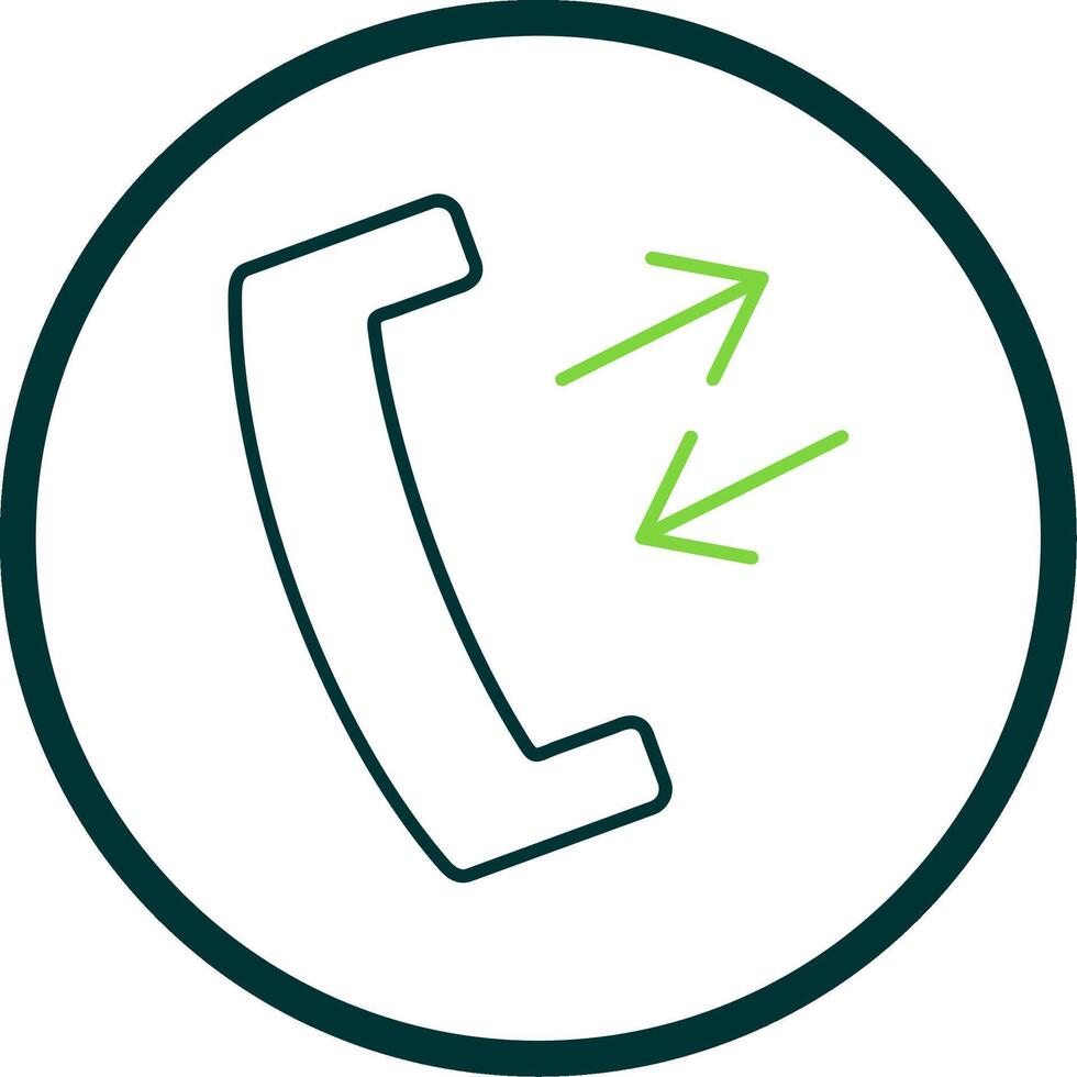Phone Receiver Line Circle Icon vector