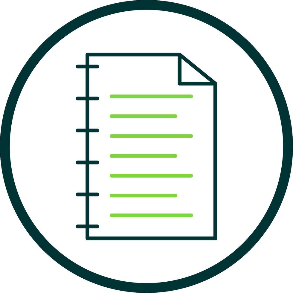 Notebook Line Circle Icon vector