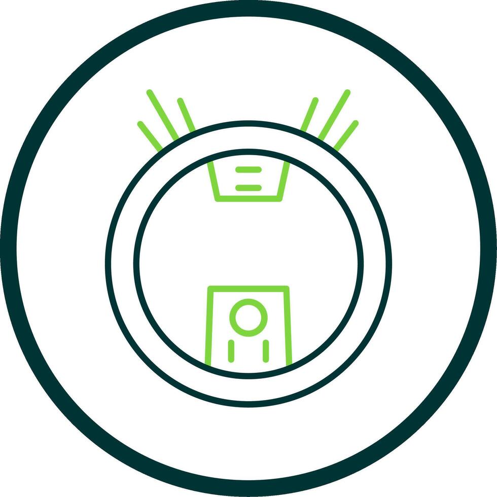 Robot Vacuum Line Circle Icon vector