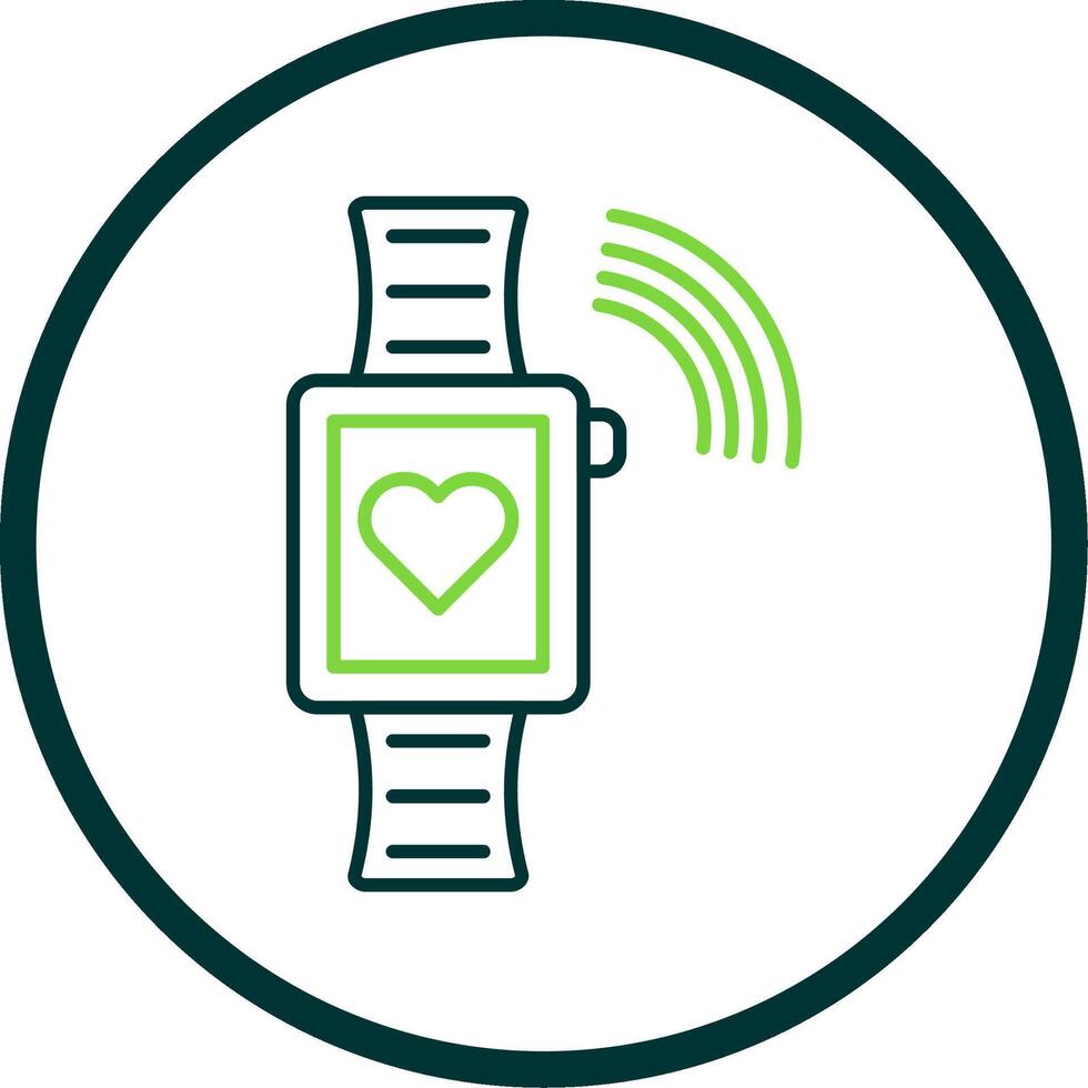 Smartwatch Line Circle Icon vector