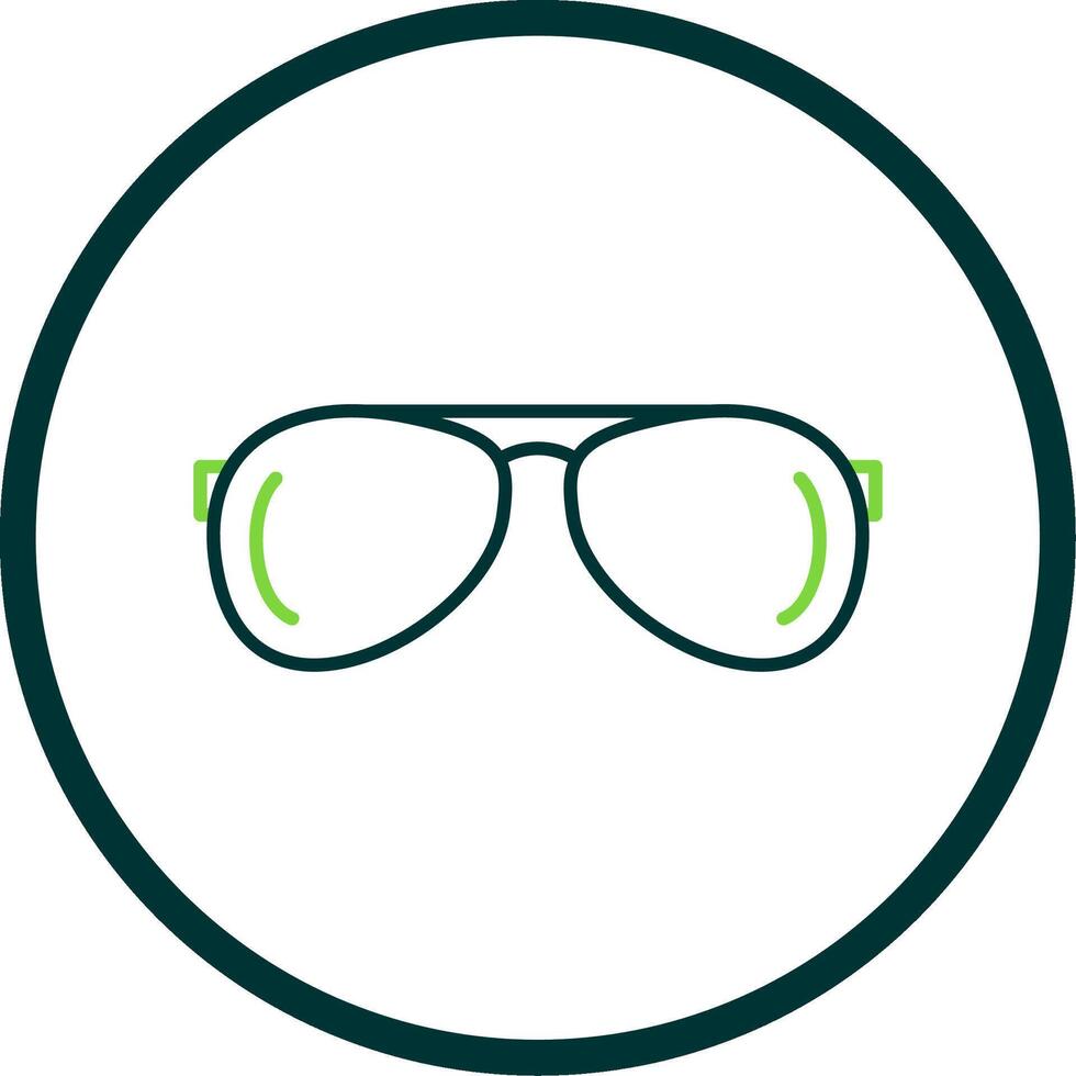 Sun Glasses Line Circle Icon vector