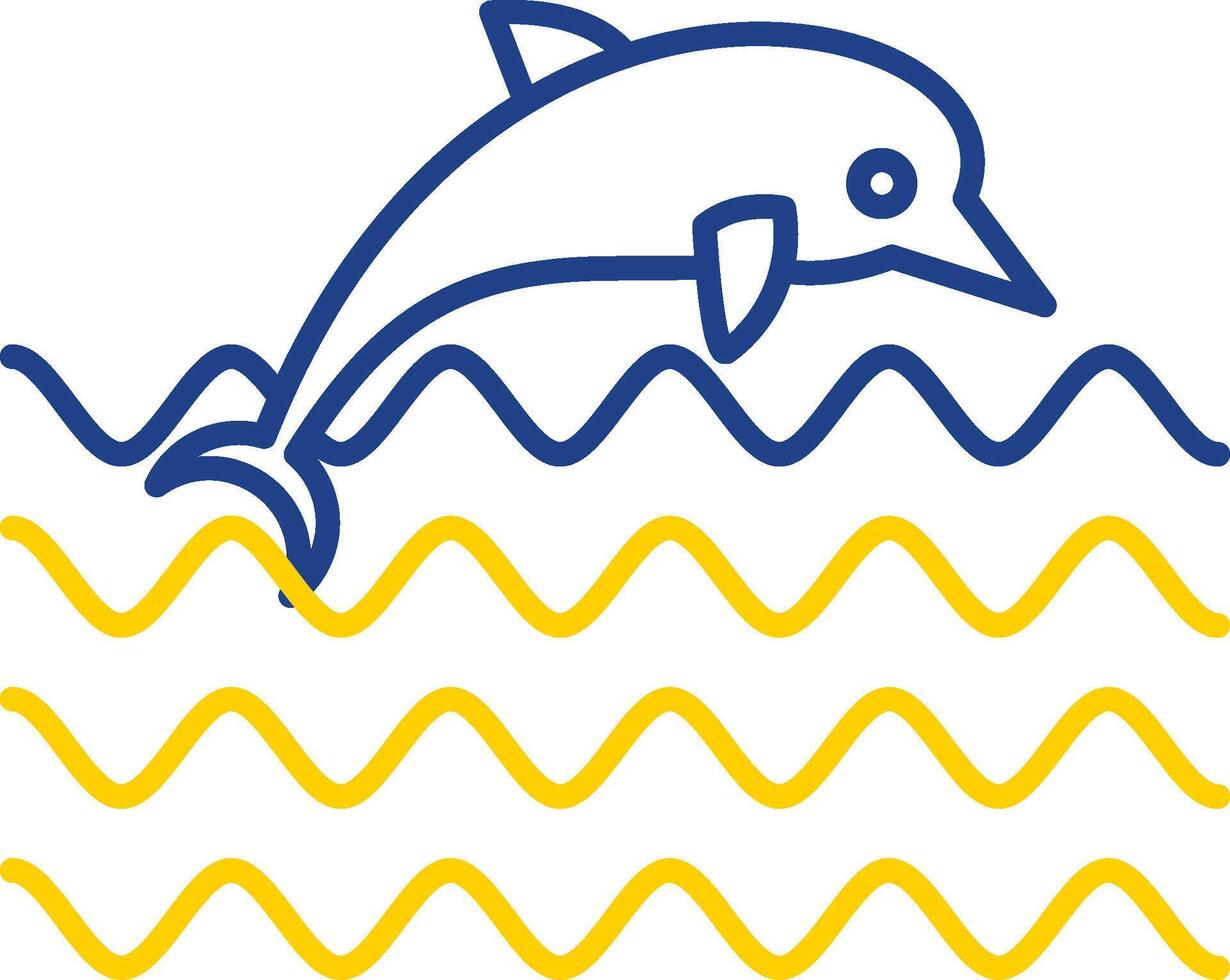 Dolphin Line Two Color Icon vector