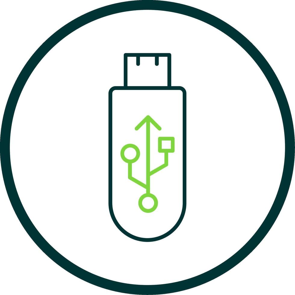 Usb Line Circle Icon vector
