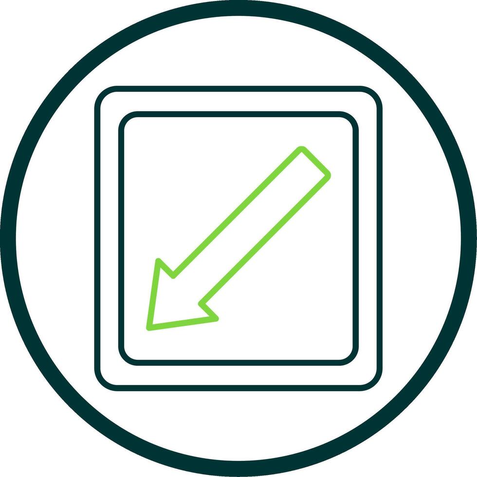 Diagonal Arrow Line Circle Icon vector
