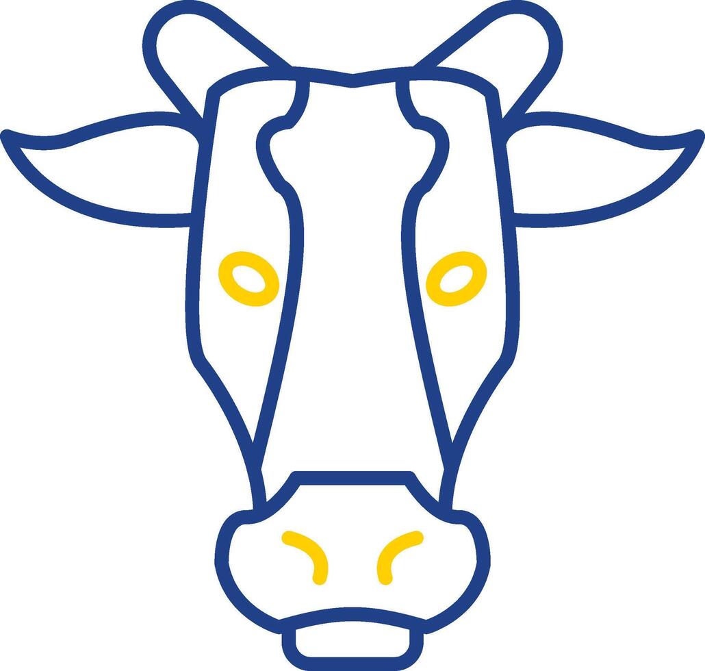 Cow Line Two Color Icon vector