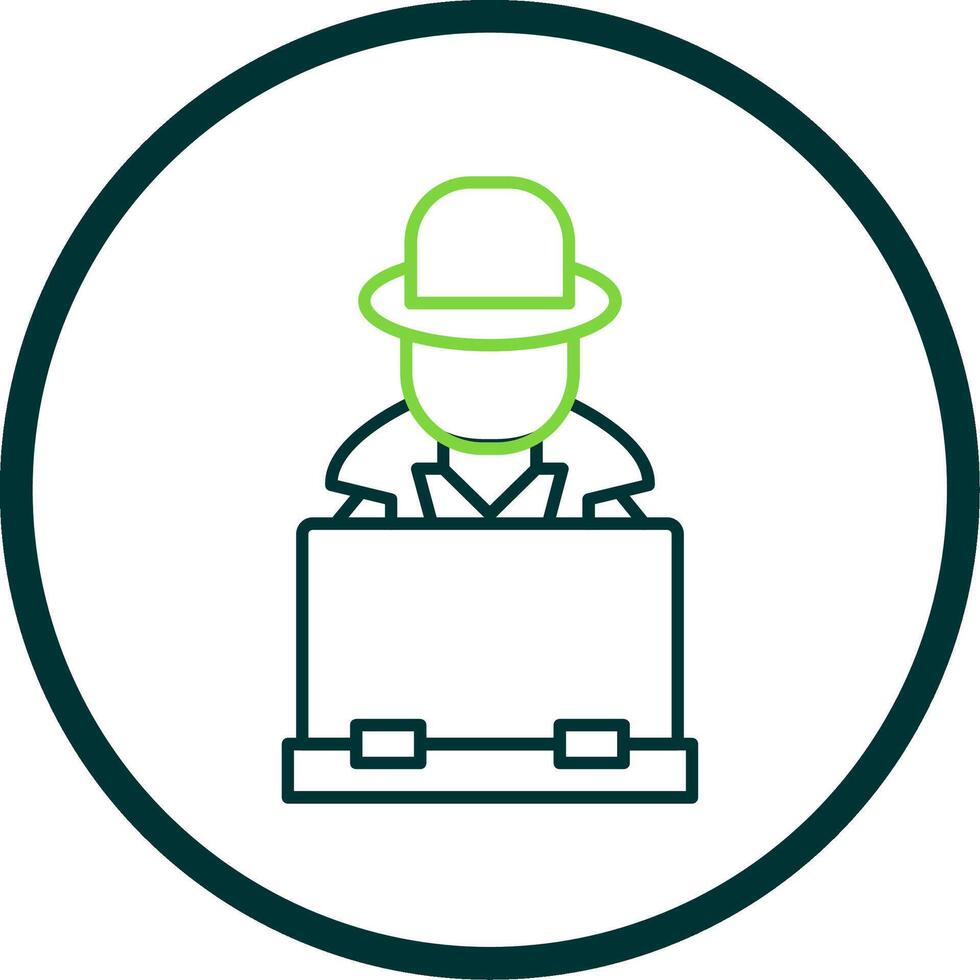 Hacker Line Circle Icon vector