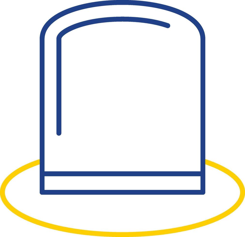 Top Hat Line Two Color Icon vector