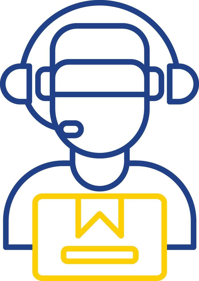 Delivery Courier Line Two Color Icon vector