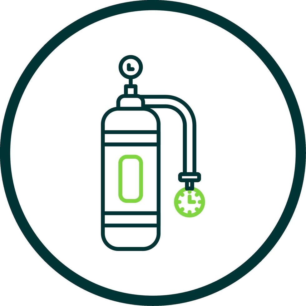 Oxygen Tank Line Circle Icon vector