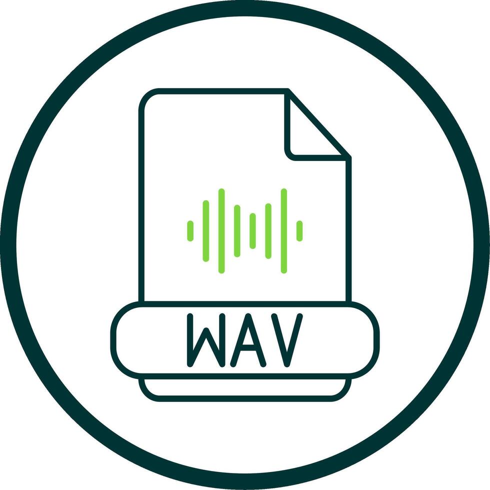 Wav Format Line Circle Icon vector